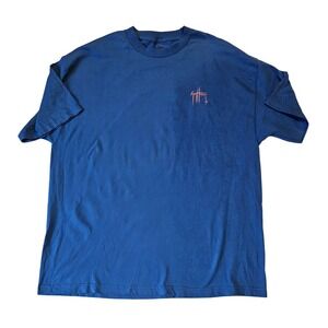Guy Harvey Mens XXL Navy Blue Orange Marlin Fishing Graphic T-Shirt Short Sleeve